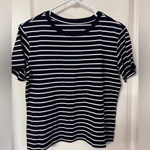Blue and white striped shirt